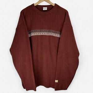Columbia knit sweater maroon brown earth tone minimalist outdoor crewneck